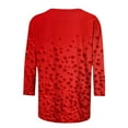 thumbnail image 6 of Meichang Women's Valentine Blouses Love Heart Print Tees 3/4 Sleeve Crew Neck Casual Holiday Tops, 6 of 6