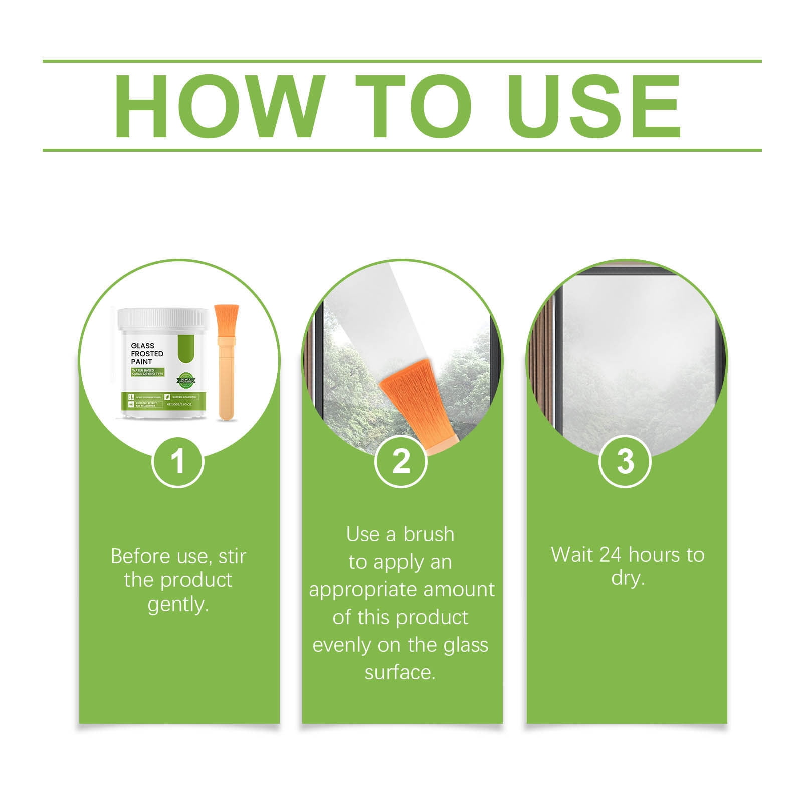 Cadorn Matte Frosted Glass Paint (with Brush) - Privacy - Protecting, UV - Resistant Coating for Windows & Doors
