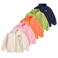 thumbnail image 2 of LYMAYTER Double Sided Velvet Jacket for Kids Unisex Girls Boys Solid Color Zipper Outerwear Toddler Spring Fall Warm Coats 3-12 Years, 2 of 9