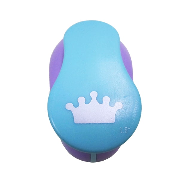 Riwesomey Paquete de 3 perforadoras de papel para manualidades, herramienta de decoración de álbumes de fotos, arte fácil y rápido, Material de laboratorio corona 1.5''