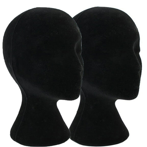 Zhaomeidaxi 2Pcs Female Styrofoam Mannequin Hairpieces Stand Holder Cosmetics Model Head Wig Display for Home, Salon and Travel