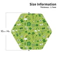 thumbnail image 2 of Lsque St. Patrick's day1 Pattern 4" Drink Coasters Set of 4, PVC Leather Absorbent Coasters, Table Coaster Set Decorative Coffee Cup Coasters Housewarming Gift-Hexagon, 2 of 6