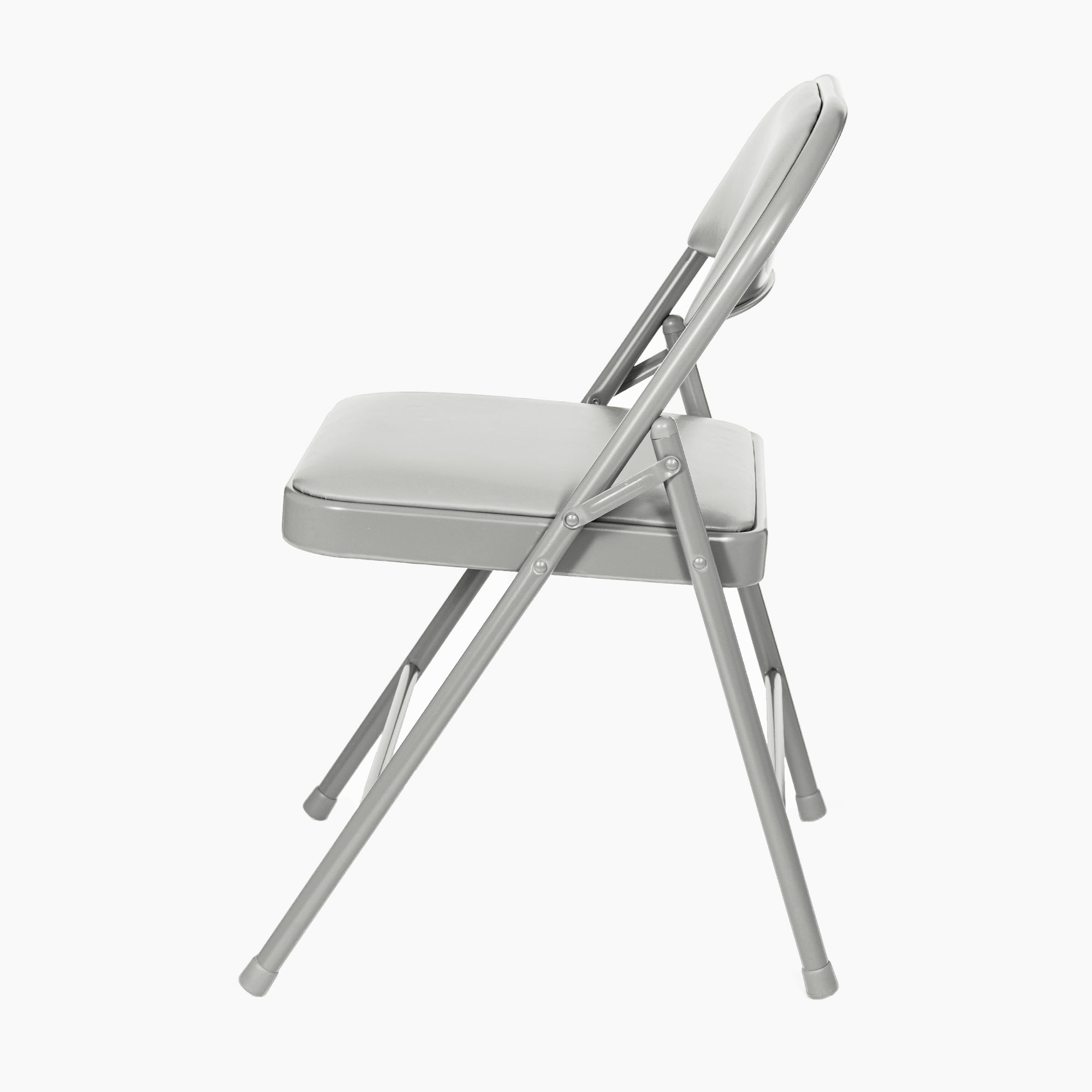 Hampden Furnishings Bernadine Collection Basics Vinyl Folding Chair, Grey, Pack of 4