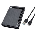 thumbnail image 1 of Caja de disco duro HDD SSD de 2,5" 7 mm/9,5 mm, caja de disco duro externo con cable USB tipo C 5Gps, UASP SATA I/II/III compatible con Samsung WD Hitachi Seagate Toshiba brillar Electrónica, 1 of 4