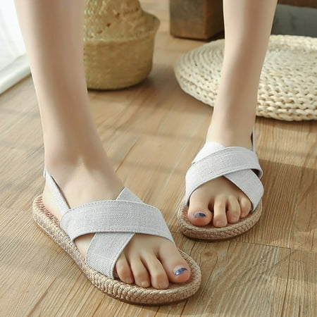 

Fashion Spring And Summer Women Sandals Flat Cross Strap Open Toe Solid Color Lightweight Knee High Slipper Socks for Women Wide Slippers for Women Wide Width Fuzzy Sock Slippers for Women Womens