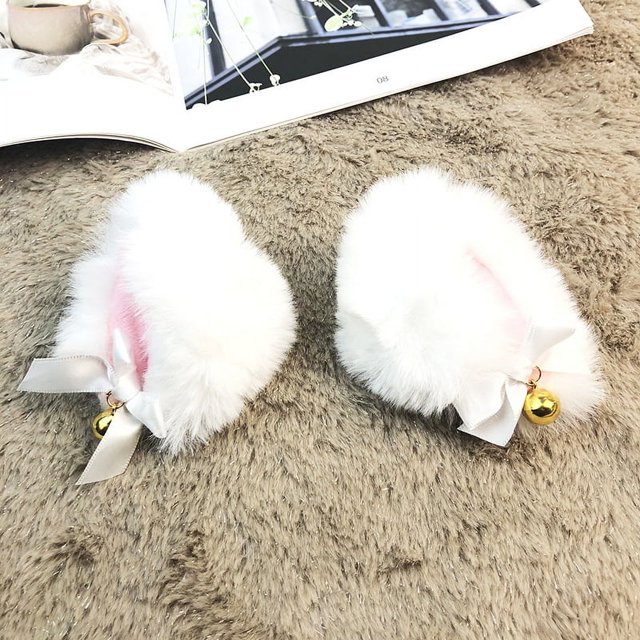 Diadema con orejas de gato y zorro de Cos Bell, accesorio para la cabeza con foto de discoteca, ancla, tarjeta para el cabello con orejas de bestia viva, elemento fácil de usar para festivales