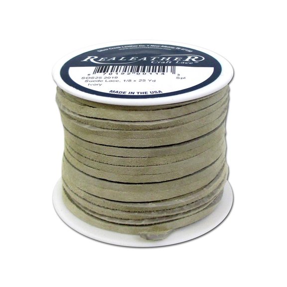 Silver Creek Suede Lace 1/8"x25yd Ivory
