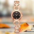 thumbnail image 2 of Accesorio de muñeca de joyería de reloj simple de moda de personalidad exquisita (oro rosa con cara negra), 2 of 5