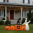 thumbnail image 5 of imerelez 8FT Long Halloween Inflatables Pumpkins Ghost Outdoor Decorations, Blow Up Yard Decoration with Built-in LEDs Lighted for Lawn Garden Outside Indoor Decor, 5 of 9