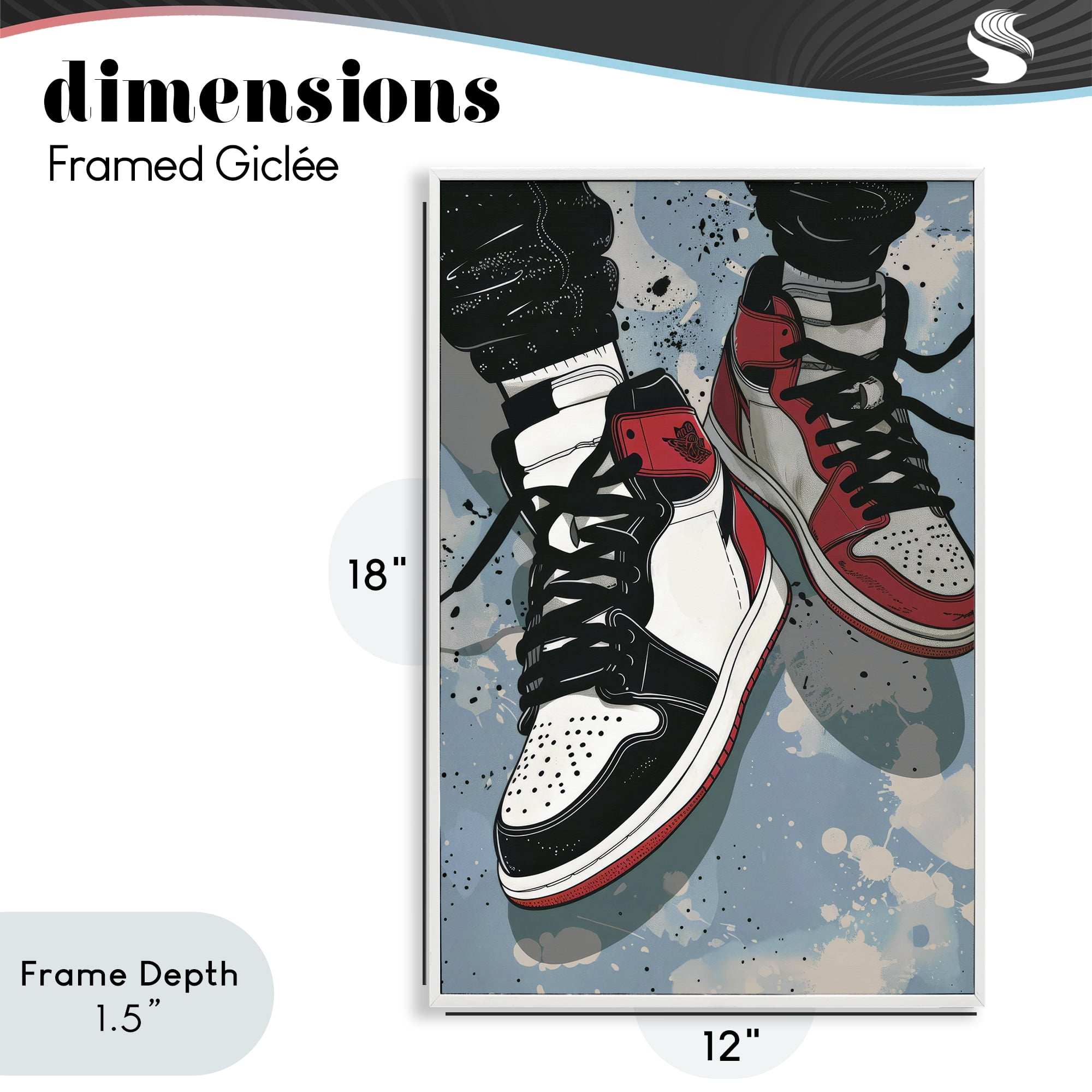 Stupell Industries Casual Streetwear Sneakers White Framed Giclee Art, design by Ray Powers