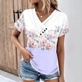 thumbnail image 2 of Fesfesfes Shirt Women's V-Neck Fashion Casual Short Sleeve Spring And Summer Top Ladies Tops 3XL(US:14), 2 of 5