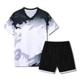 thumbnail image 2 of KEXE Boys Shorts Size 10-12 Tween Boys Clothes Summer T-Shirt And Shorts Set 2 Pieces Teen Trendy Outfits（13-14 Years,Black), 2 of 4