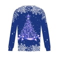 thumbnail image 5 of Christmas Shirts for Women Fall Tops Loose Fit Pleated Long Sleeve Shirts Casual Crew Neck Christmas Print Blouse Plus Size Tees, 5 of 5