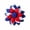 H, variant on 4th of July Patriotic Wreath for Front Door –18.9inch 250th Anniversary American Flag Theme Red White Blue Handmade Flower Shaped Wreath,Memorial Day Independence Day Hanging Decoration