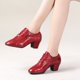 thumbnail image 4 of Zapatos de baile latino para mujer, zapatos de salón de Salsa, suela suave de respiración, de cuero genuino, para práctica de baile, zapatillas de baile para mujer, 4 of 5