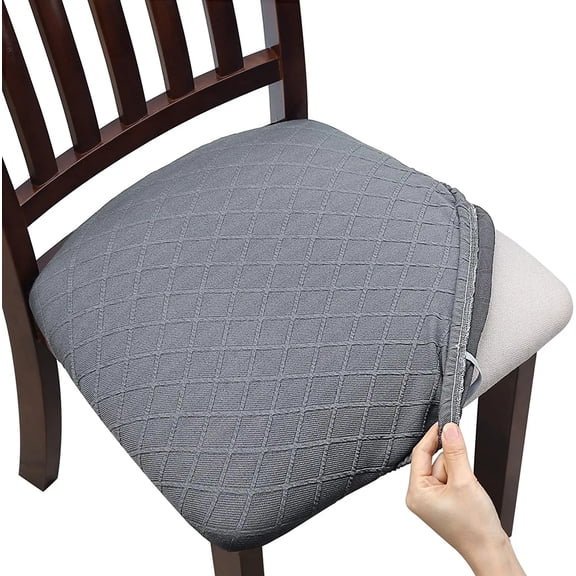 Restaurant, Banquet,Kitchen Chair Seat Cushion Protector Covers Set of for Dining Room, Stretch Removable Washable Dining Chair Seat Slipcovers for Home,（light gray）