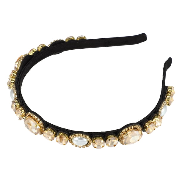 Bling Rhinestone Diadema Champagne Rhinestone Diadema de franela para mujer 5.51 x0.79