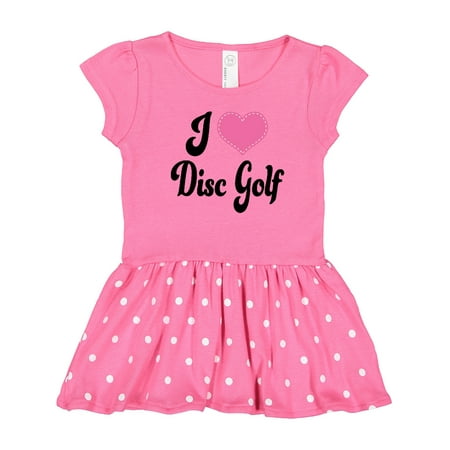 

Inktastic I Love Disc Golf Gift Toddler Girl Dress