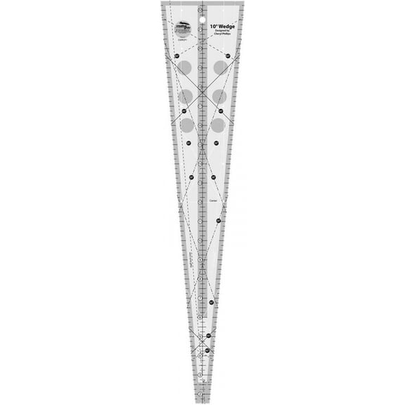 Creative Grids 10° Wedge Quilt Ruler – Acrylic Tool for Circular Quilts, Fans, and Dresden Designs