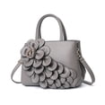 thumbnail image 2 of Faraee Small Purse and Handbag for Women Flower Leather Ladies Top Handle Satchel 2026 Fashion Shoulder Crossbody Tote Bags Grey, 2 of 4