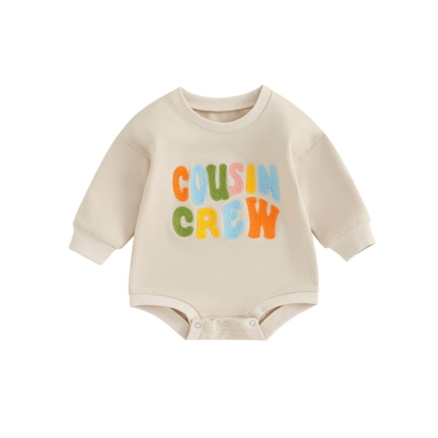 xiaxaixu Toddler Baby Sweatshirt Rompers Colorful Letter Embroidery Long Sleeve Jumpsuit for Newborn Infant Cute Clothes