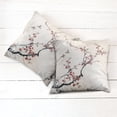 thumbnail image 2 of Ambesonne Floral Throw Pillow Cover 2 Pack, Style Art Birds, 20", Pale Maroon Black, 2 of 6