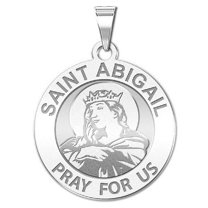 Picturesongold.Com Saint Abigail Religious Medal Necklace Pendants Adult-1in Quarter-Sterling Silver