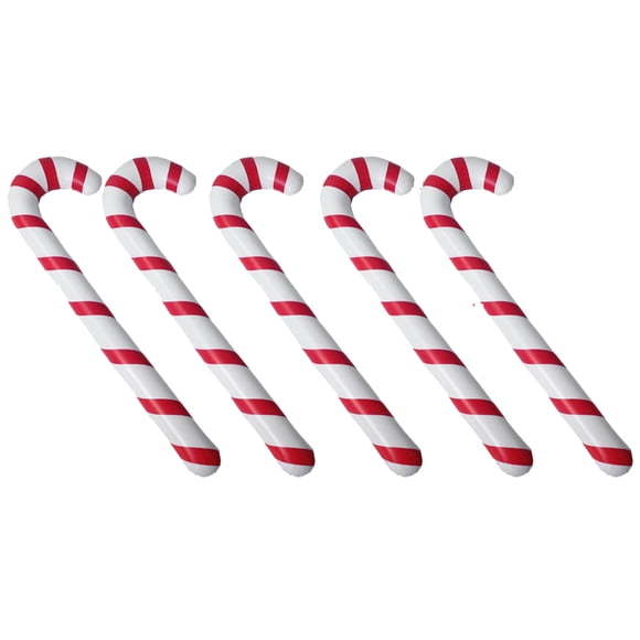 CIMAXIC Noël 5 Pcs dans un Ensemble Noël Béquilles Gonflables Créatives à Motif Rayé Béquilles Décoratives Fournitures de Fête de Noël (L Béquille, Rayures Rouges et Blanches), 34,65"X11,02"X4,13 Pouces