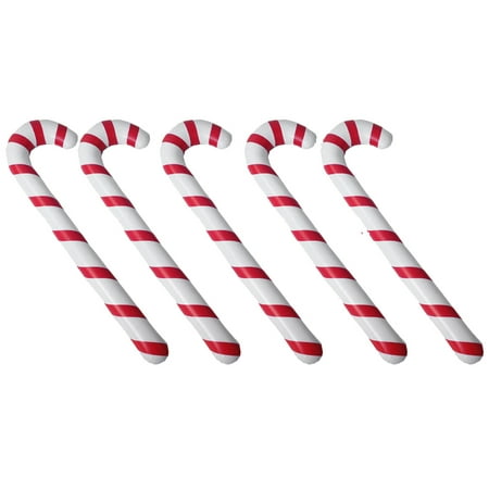 

NUOLUX 5pcs in A Set Christmas Inflation Crutches Creative Stripe Pattern Decorative Crutches Xmas Party Supplies (L Crutch Red and White Stripe)
