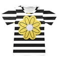 thumbnail image 5 of Girls Casual Shorts Set 2 Piece Summer Outfits Floral Strip Short Sleeve Shirt Shorts Casual Athletic Cute Clothes, Black, 8-9 Years, 5 of 7