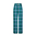 thumbnail image 7 of qolati Women's Plaid Pajama Pants Stretch Sleepwear Bottoms Baggy Cotton Drawstring Lounge Trousers Mint Green M, 7 of 7