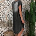 thumbnail image 4 of OUSITAID Robe en Jean à Manches Courtes Col en V Longueur Genou, 4 of 6