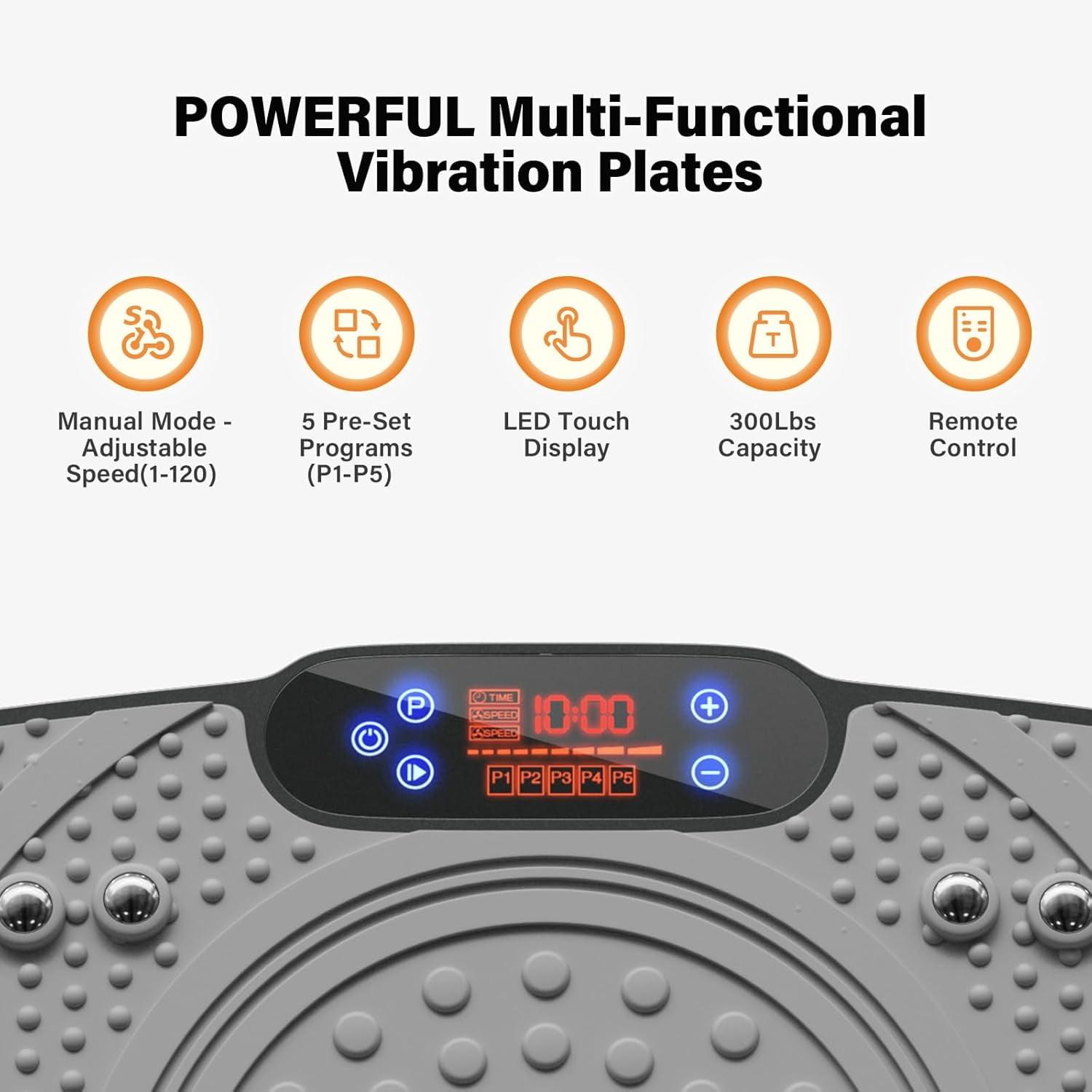 Vibration Plate Exercise Machine: TISSCARE Whole Body Workout Vibrating Platform for Home Fitness and Muscle Toning - Gray