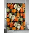 thumbnail image 5 of Fall Shower Curtain Orange Pumpkin Maple Leaves Shower Curtains for Bathroom Thanksgiving Decor, Waterproof Polyester Shower Curtain Set with Hooks, Extra Long 72" x 96" Yellow Sunflower, 5 of 6