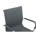 thumbnail image 4 of Guyou Modern Mid Back Office Guest Chair Set of 2, Faux Leather Reception Chair Computer Chair with Armrests and Metal Sled Base for Meeting/Waiting/Conference Room, No Wheels, Grey, 4 of 10