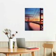 thumbnail image 2 of Chilfamy Fall Decor Sunrise Bridge Canvas Wall Art Picture 16x20in for Living Room Bedroom Ready to Hang 16x20in, 2 of 3