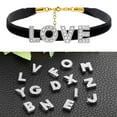 thumbnail image 5 of 30pcs Letter Charm, Rhinestone Letter Charm Crystal Alphabet Slide Wristbands Pendant for Leather Collar, Silvery, L, 5 of 6