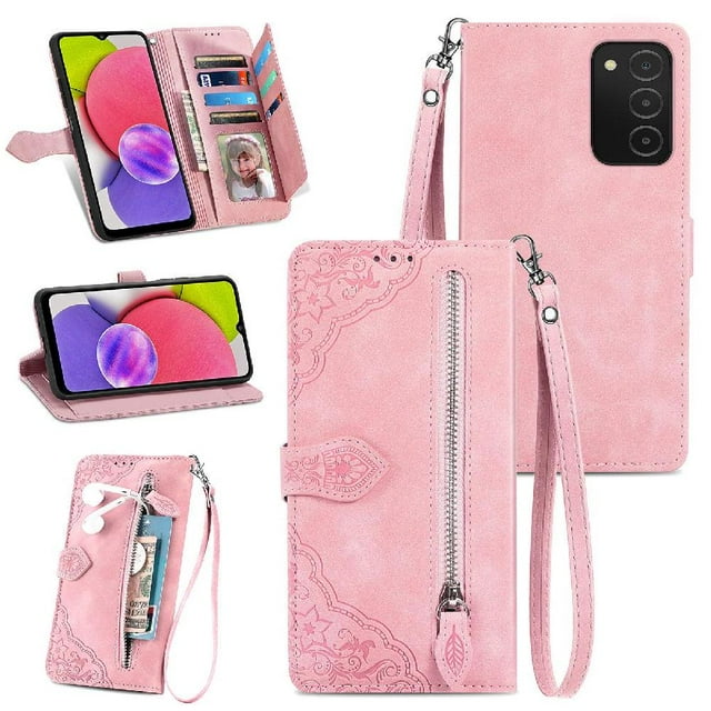 Wallet Case for GANGXUN Samsung A03S with Shockproof, Stylish for Daily and Business Use