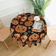 thumbnail image 2 of Halloween Day Of The Dead Sugar Skull Pumpkin Flower Colorful Waterproof Picnic Patio Party Round Table Cloth Cover Decorations Fabric 60 Inch Circular Tablecloth Home Dining Room Kitchen Decor, 2 of 6