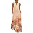 thumbnail image 2 of Dresses for Women Print Sleeveless V-Neck Dress Comfortable Casual Sundress Pink XL, 2 of 6