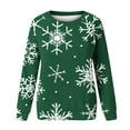 thumbnail image 4 of Cavosen Christmas Long Sleeve Womens Sweatshirts Tops Xmas Cute Snowflake Print Pullover Sweatshirts Raglan Sleeve Crew Neck Casual Loose Sweatshirt Tops Holiday Party Outfits, 4 of 4
