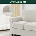 thumbnail image 4 of CHUN YI Sofa Cover with Separate Cushion Slipcover Stretch Checks (XL Sofa, Ivory White), 4 of 7