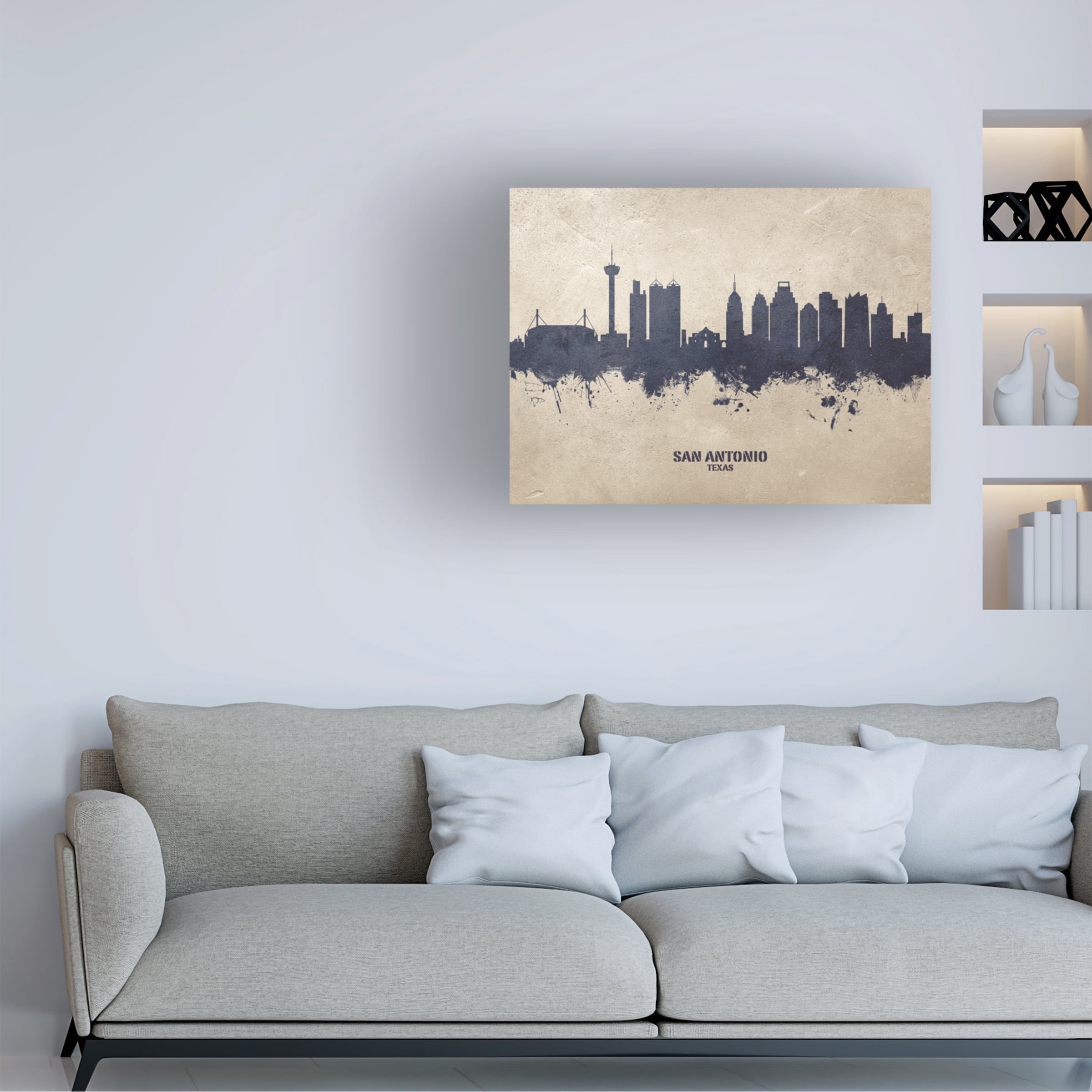 Michael Tompsett 'San Antonio Texas Skyline Concrete' Canvas Art
