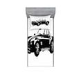 thumbnail image 2 of Ambesonne Vintage Fitted Sheet & Pillow Sham Set, Classic Car Silhouette, Queen, Black White, 2 of 3