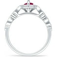 thumbnail image 6 of Art Deco Engagement Ring Ruby Cubic Zirconia White Tone 925 Sterling Silver, Size 9, 6 of 7