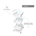 thumbnail image 3 of Carrito Organizador Multifuncional ilios innova Blanco 3 Niveles Metal Con Ruedas, 3 of 8