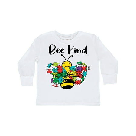 

Inktastic Autism Awareness Bee Kind Gift Toddler Boy or Toddler Girl Long Sleeve T-Shirt