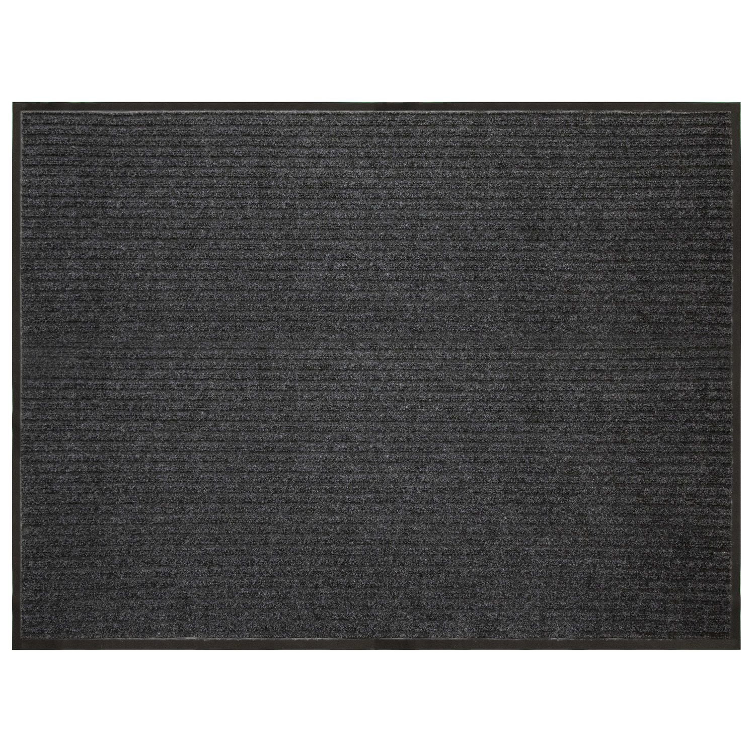 3 ft. x 4 ft. Platinum Needlepunch Charcoal Doormat with Vinyl Backing, 3-ft x 4-ft Indoor/Outdoor
