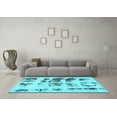 thumbnail image 3 of Ahgly Company Indoor Round Abstract Light Blue Modern Area Rugs, 8' Round, 3 of 4