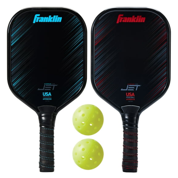 Franklin Sports 2 Player Pickleball Paddles   Balls - Aluminum Starter Set
